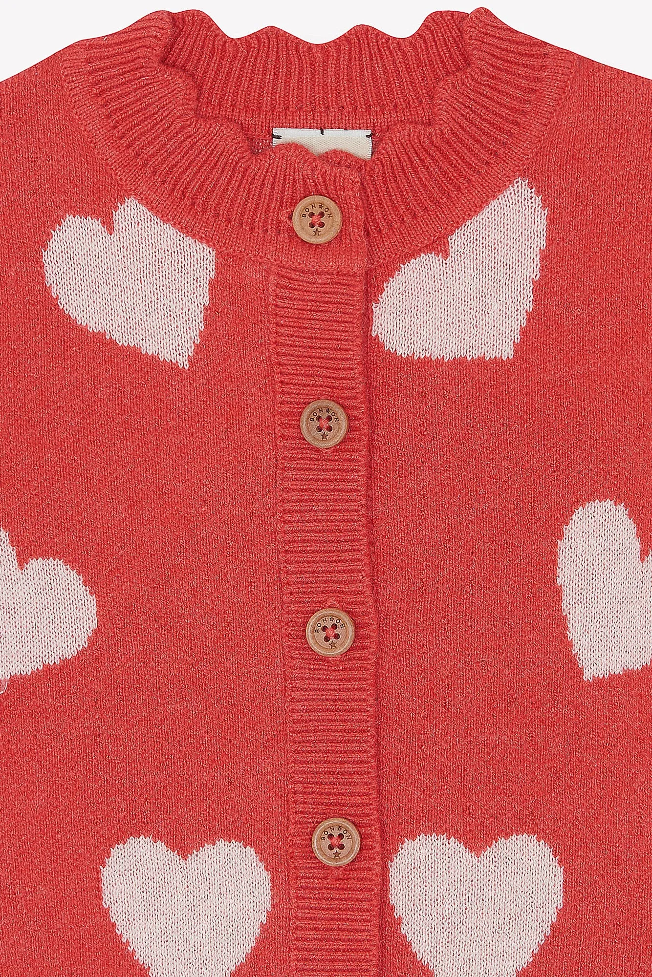 Bonton Mina cardigan rose faroe hvide hjerter