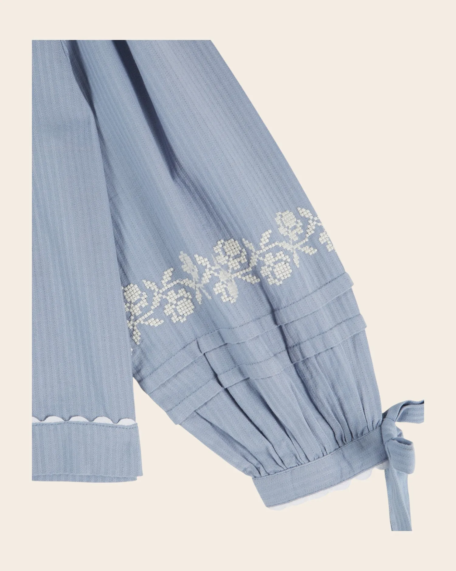 Emile et Ida Blouse bluse blå bomuld broderi