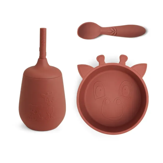 nuuroo Blue servicesæt silikone 3-pak Mahogany LFGB