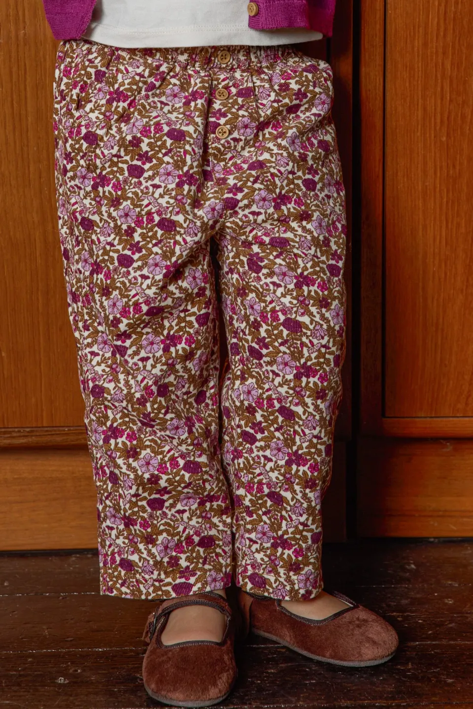 Bonton Printemps Flowers Velours bukser blomstret