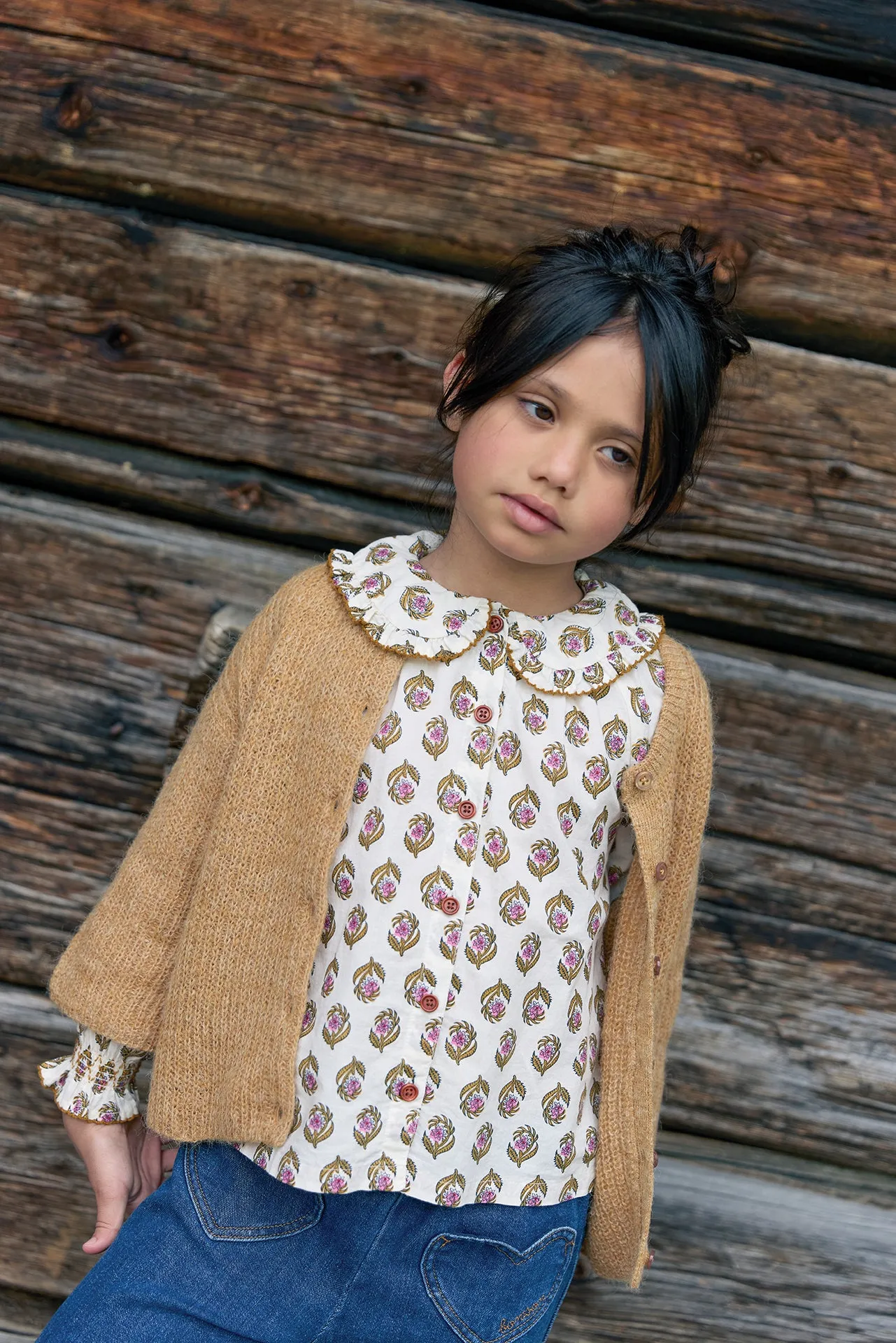Bonton Figue Blockprint Skjorte blomstret bomuld
