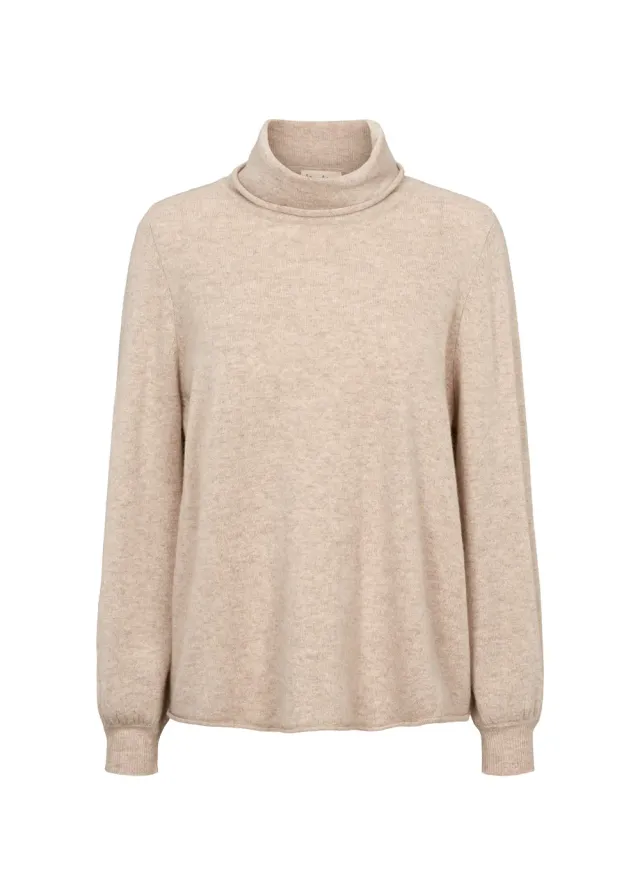MarMar Tadin W kashmirbluse Sand Mel. rullekrave