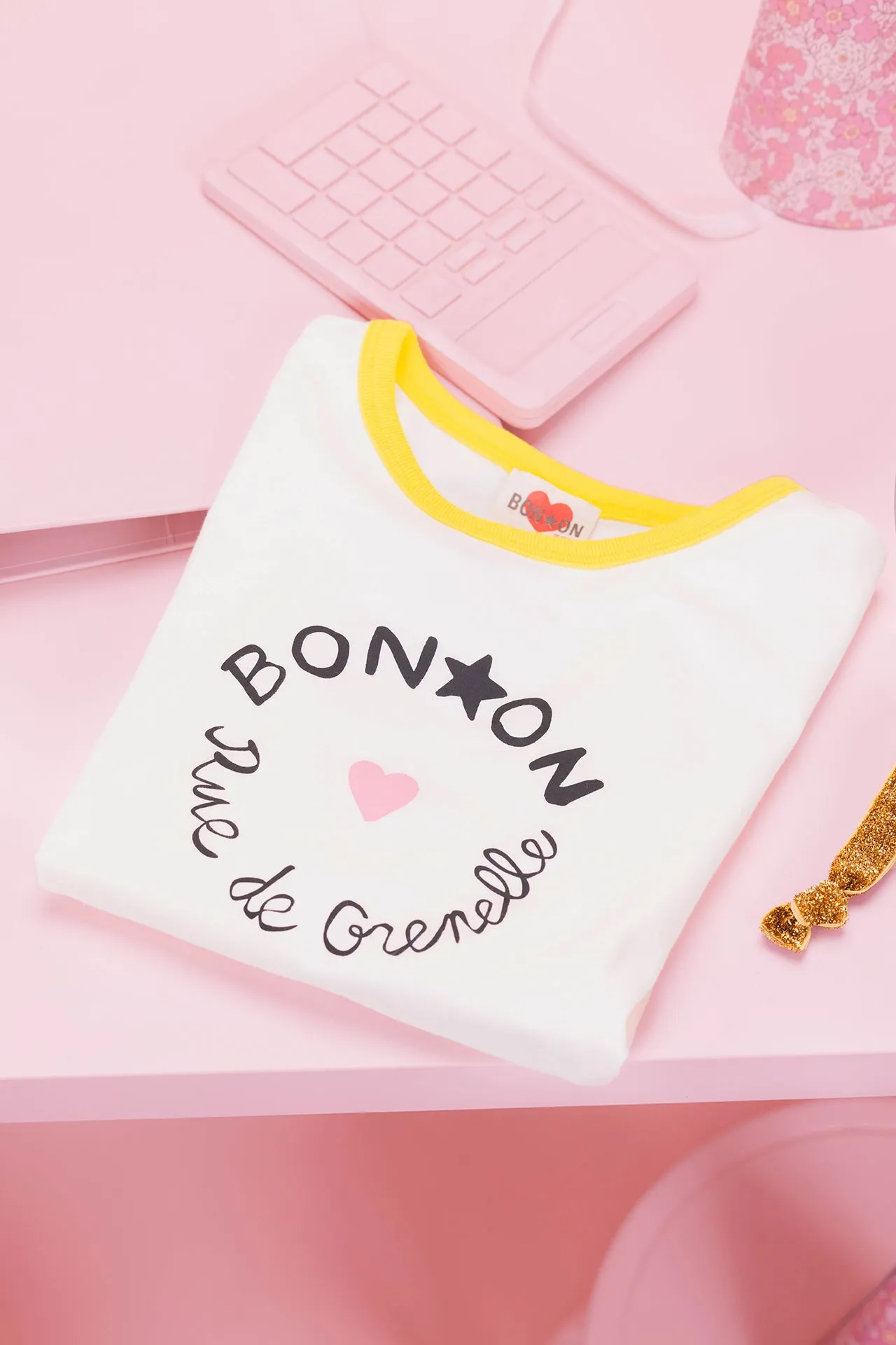 Bonton Napo t-shirt hvid bomuld print Milk 3A
