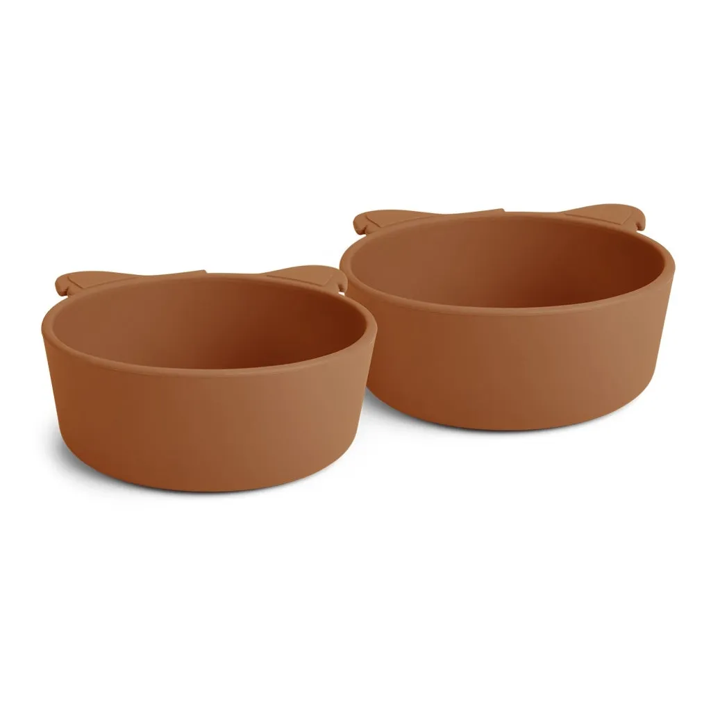 nuuroo Alex dyb tallerken Caramel Café silikone 2-pak