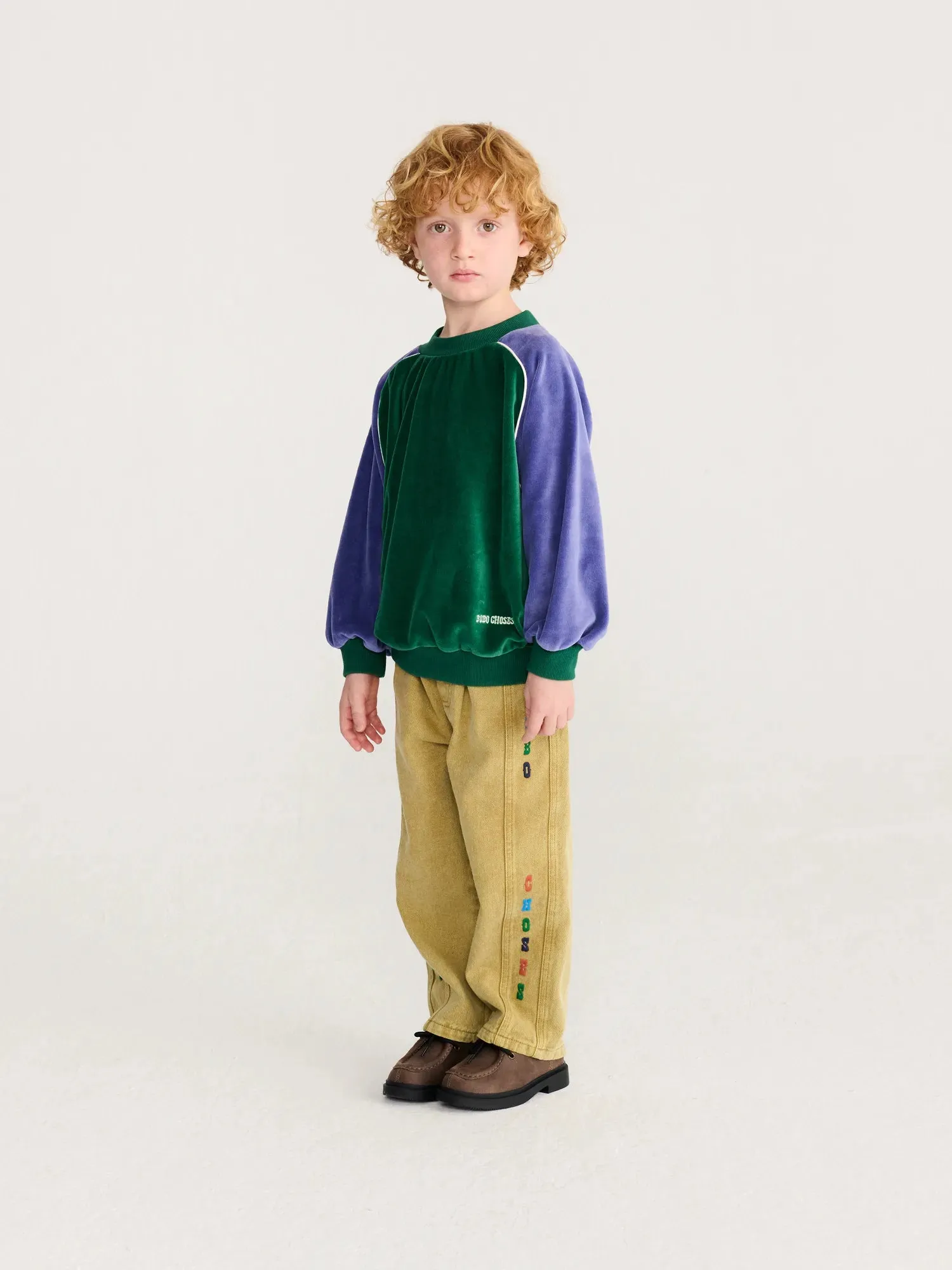 Bobo Choses Color Block sweatshirt grøn 2-3Y løs
