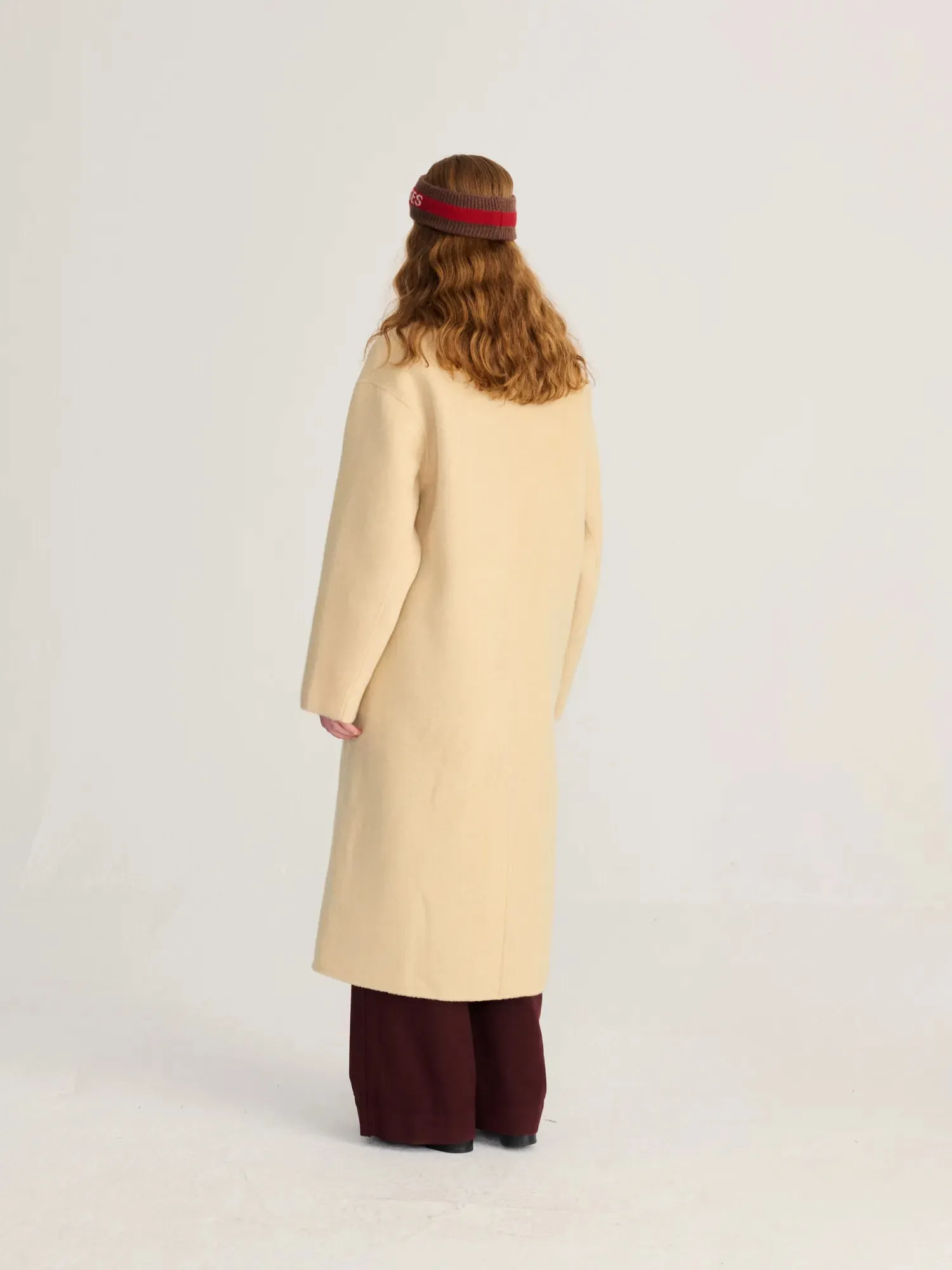 Bobo Choses All About Monsters Hand made wool coat frakke XS lysegul
