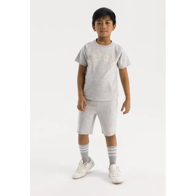 Minoti 42516 T-shirt shorts sæt grå bomuld