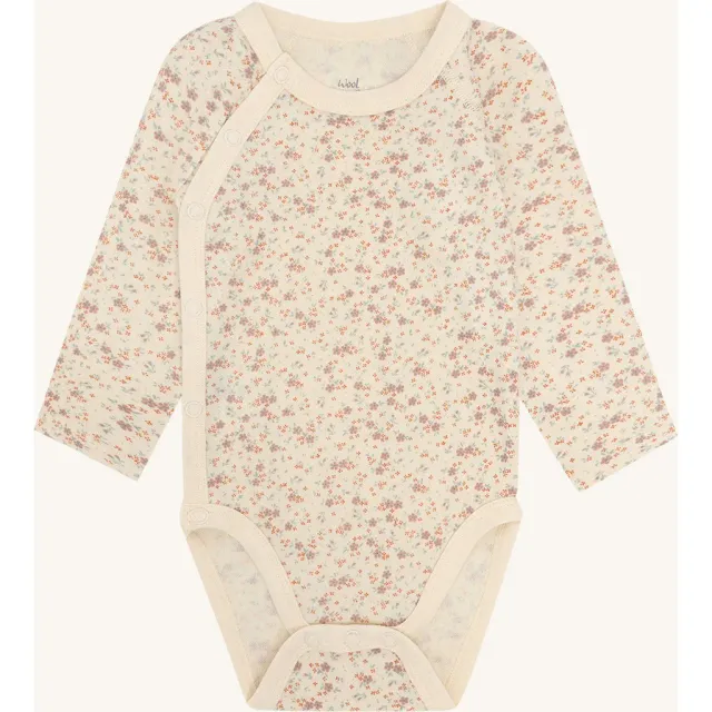 Hust & Claire Baloo Wrap slå-om body Off White uld bambus