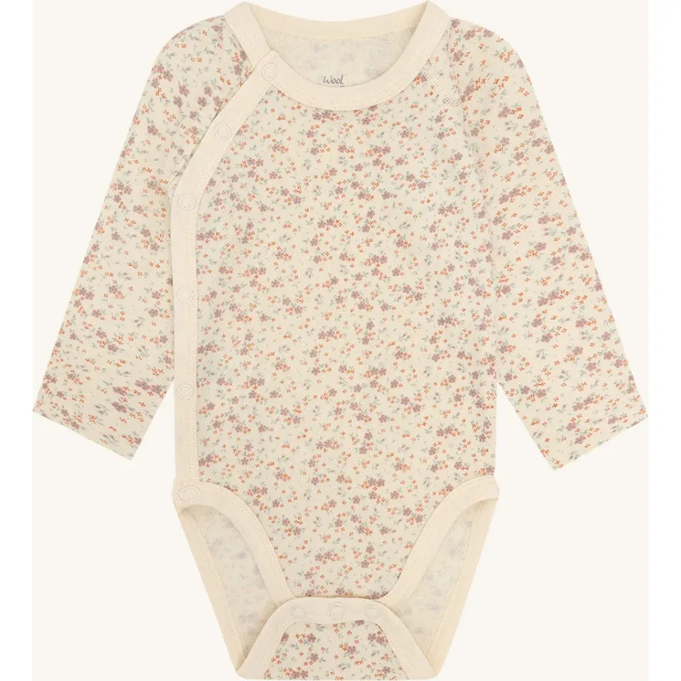 Hust & Claire Baloo Wrap slå-om body Off White uld bambus