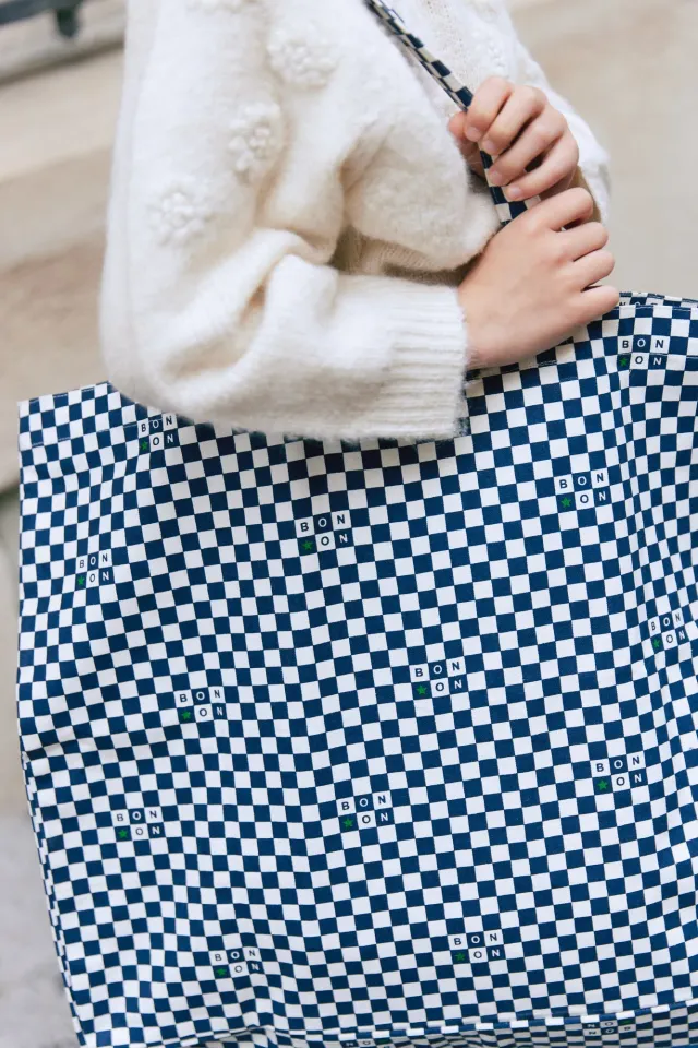 Bonton Jo shopper blå damier TU