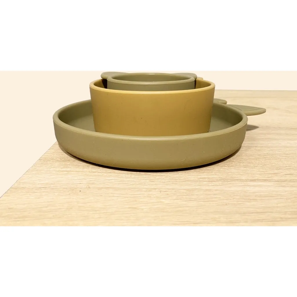 nuuroo Benni silikone servicesæt Olive green 3-pak