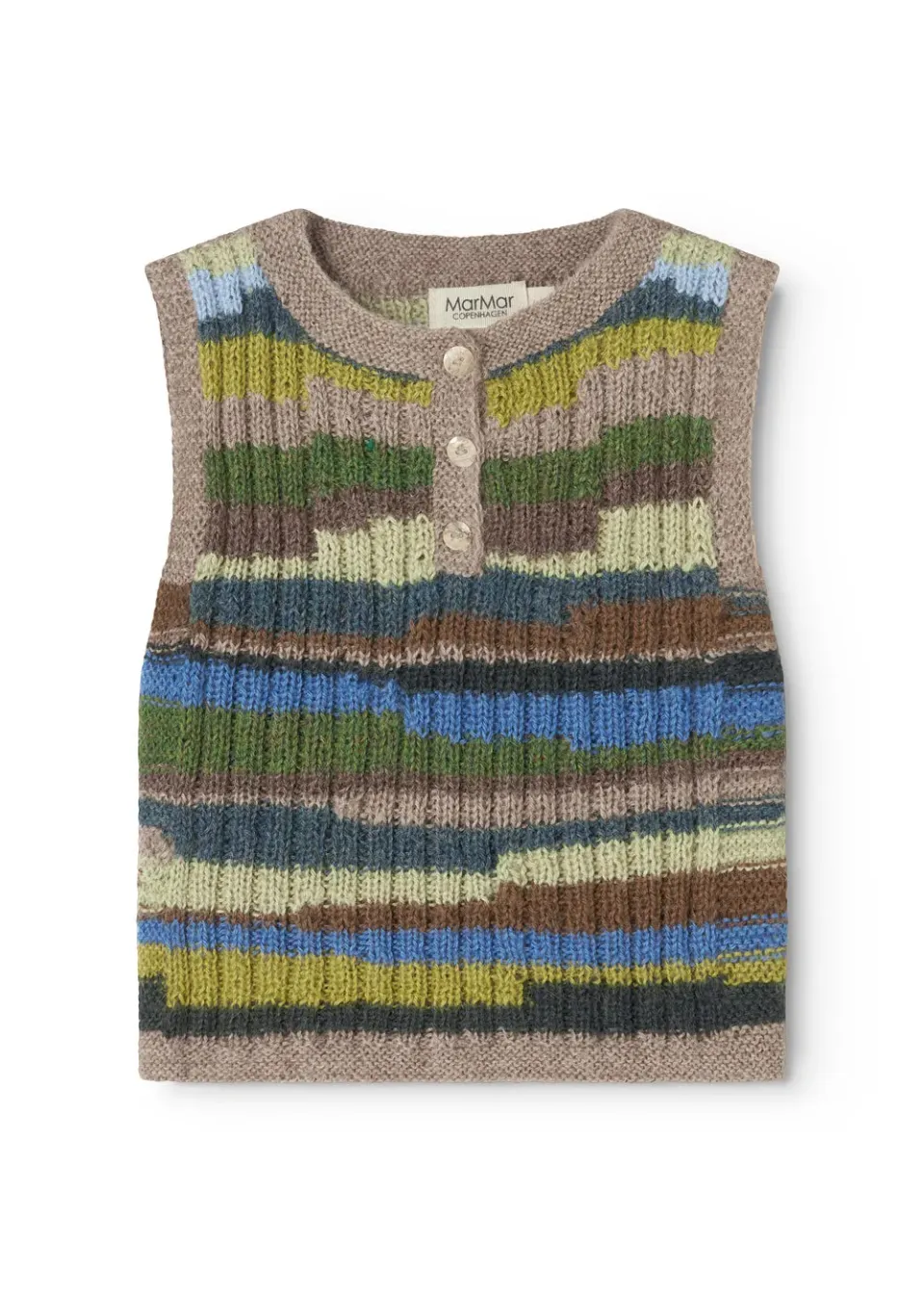 MarMar Talvar Strikvest Multicolour Boy alpaka