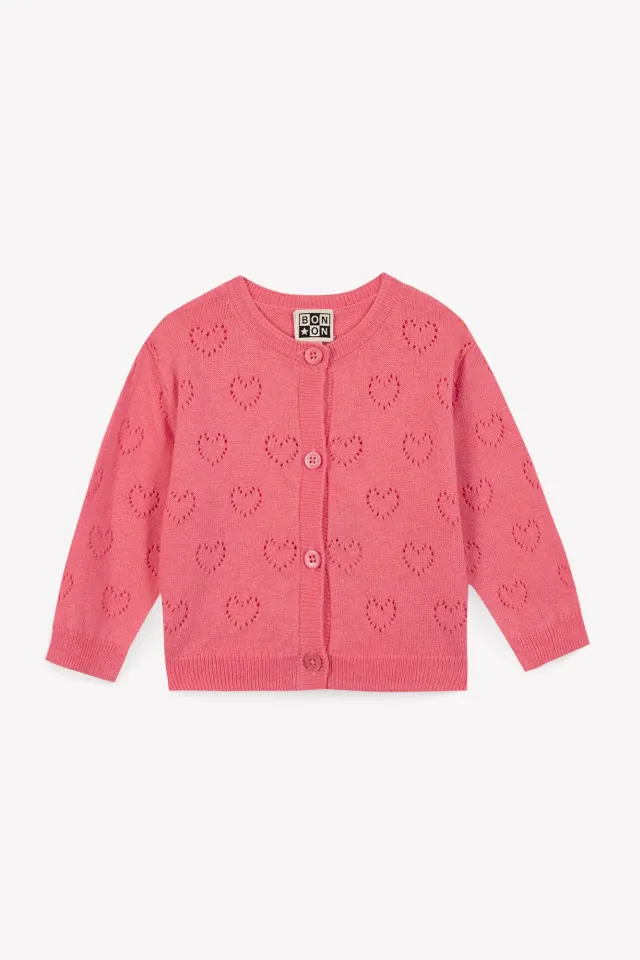 Bonton Lilet Coeur cardigan lyserød hjerter