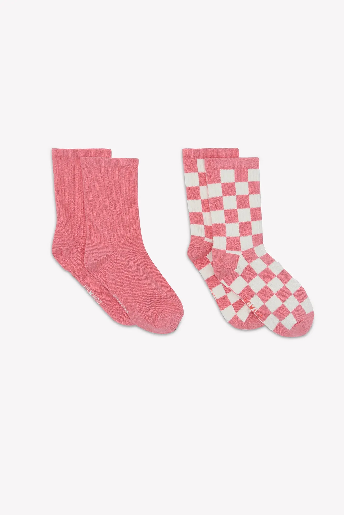 Bonton Damier Rose Pinkyee strømper 2-pak ternet