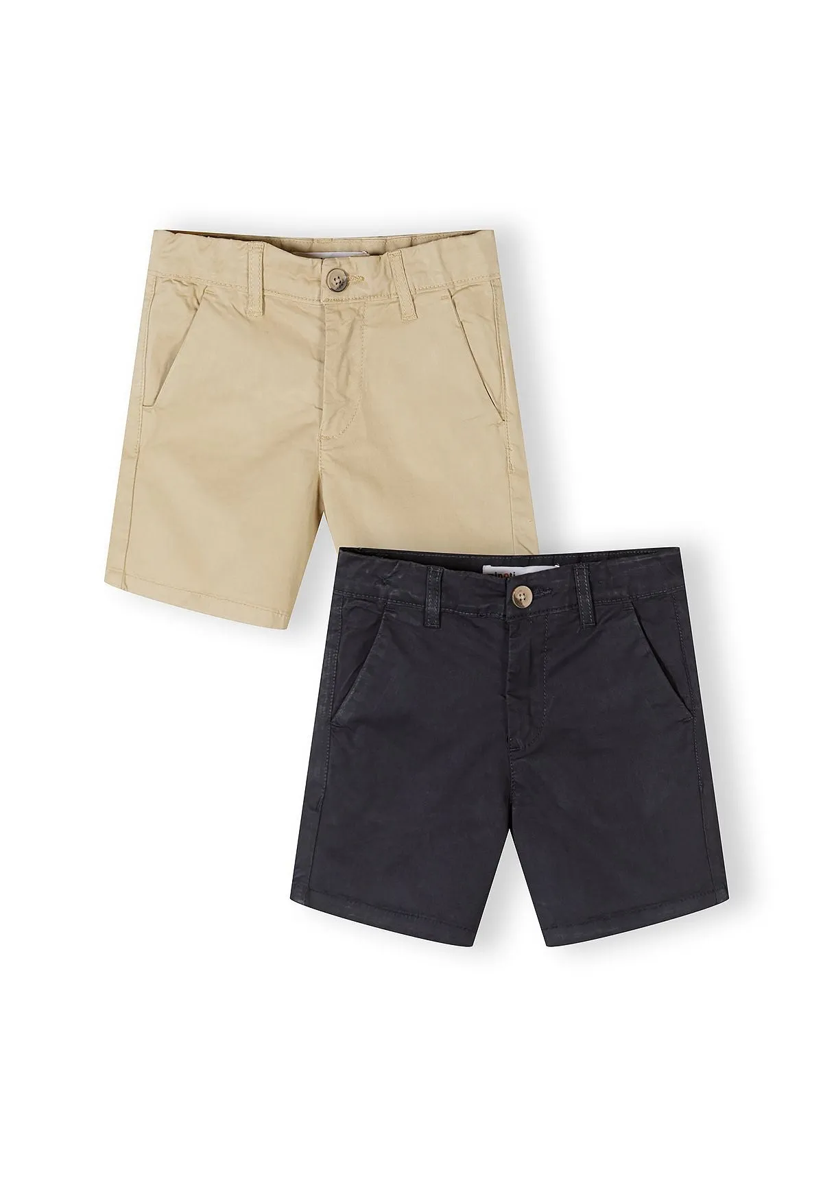 Minoti 44926 chinos shorts sand navy 2-pak