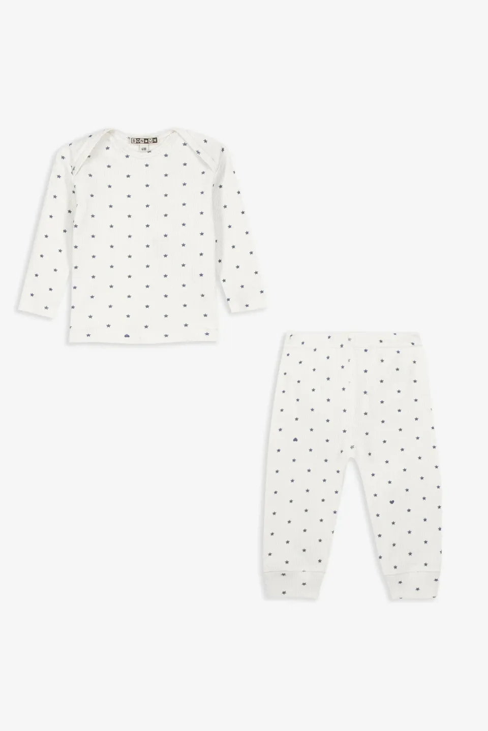 Bonton Patino Blue pyjamas bomuld blå stjerner