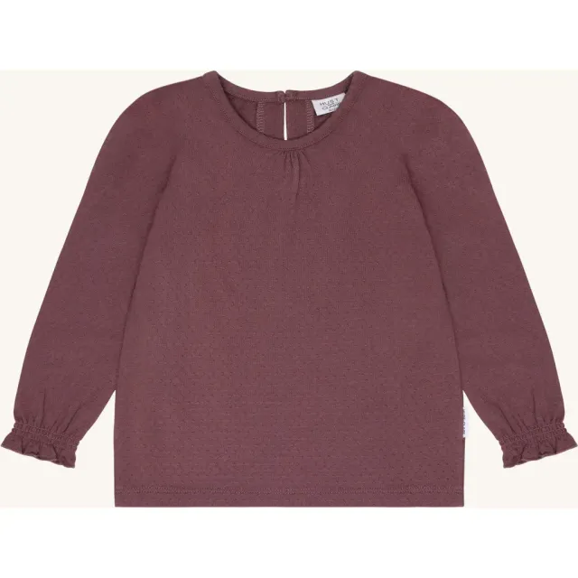 Hust & Claire Alma bluse plum langærmet økologisk bomuld