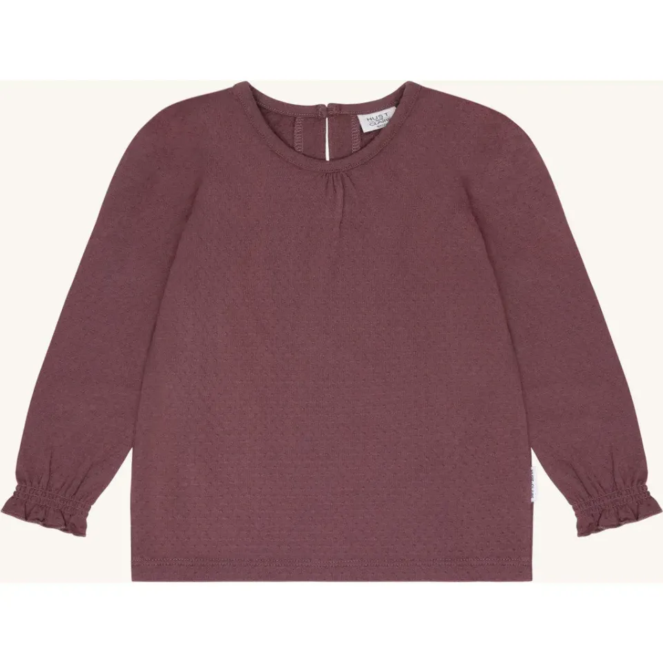 Hust & Claire Alma bluse plum langærmet økologisk bomuld