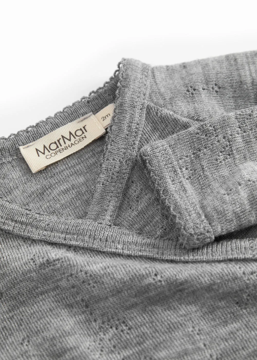 MarMar Rula heldragt Grey Melange uld pointelle