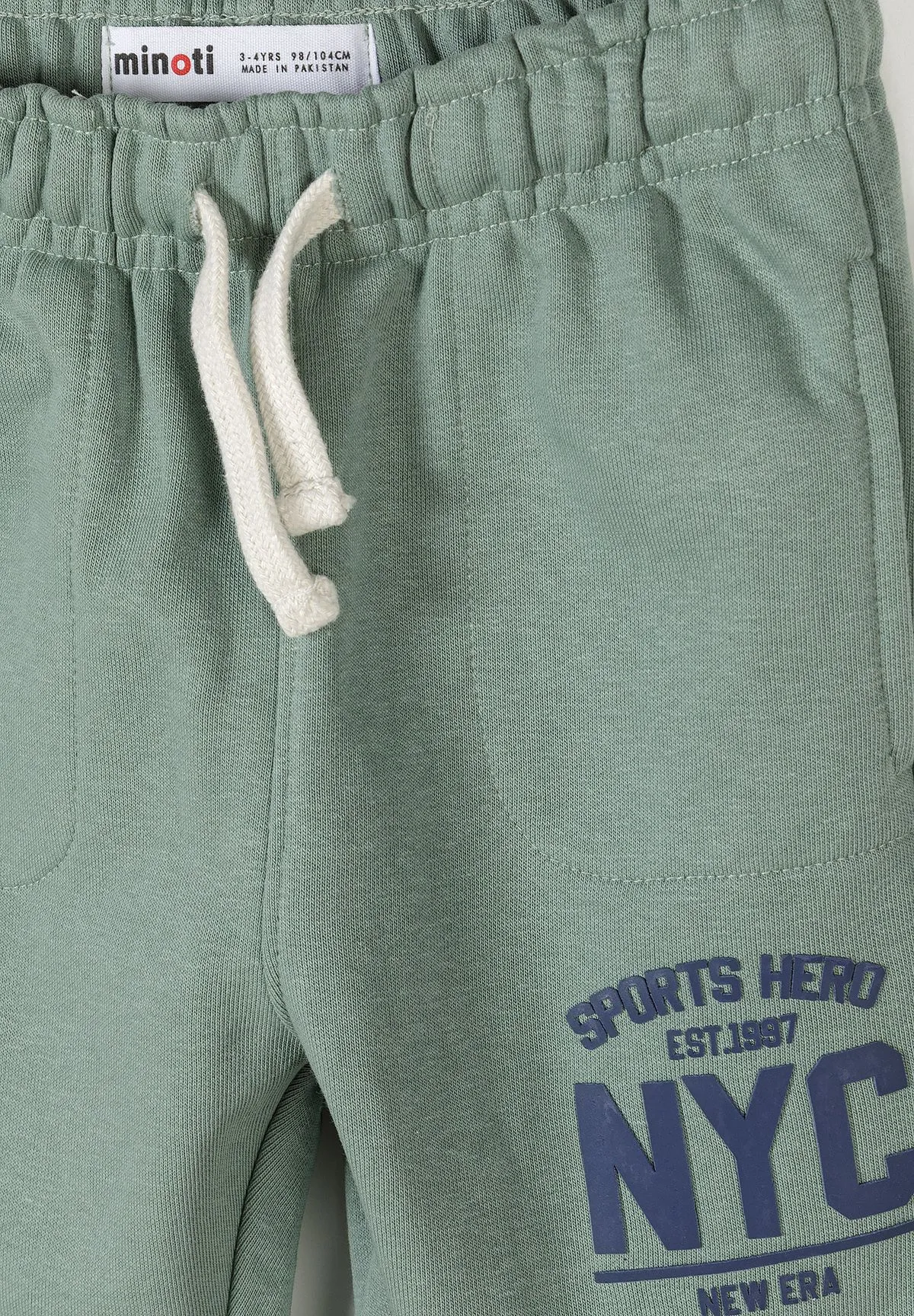Minoti jogging sæt NYC creme petrol til drenge