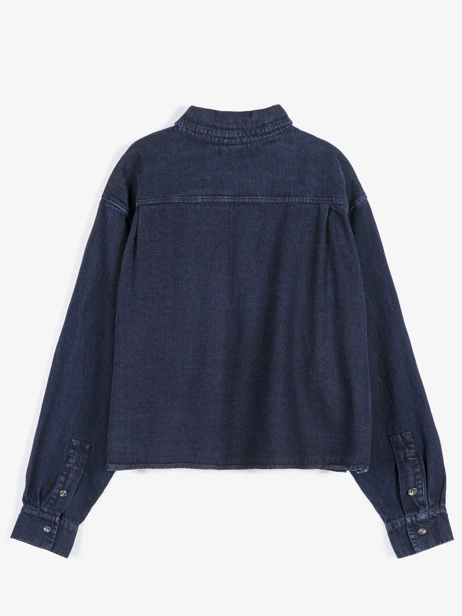 Bobo Choses Big corduroy pockets light denim skjorte lyseblå bomuld