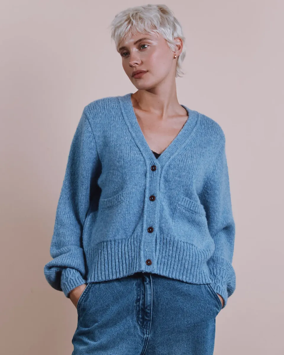 Emile et Ida Ecora cardigan lyseblå merinould