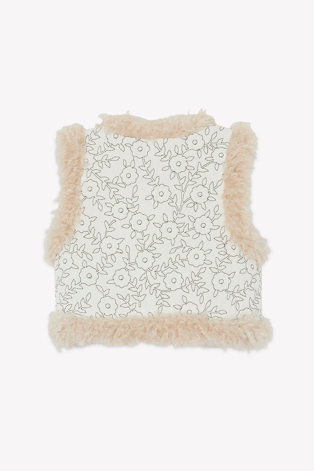 Bonton Maya Mouton vest imiteret pels blomst