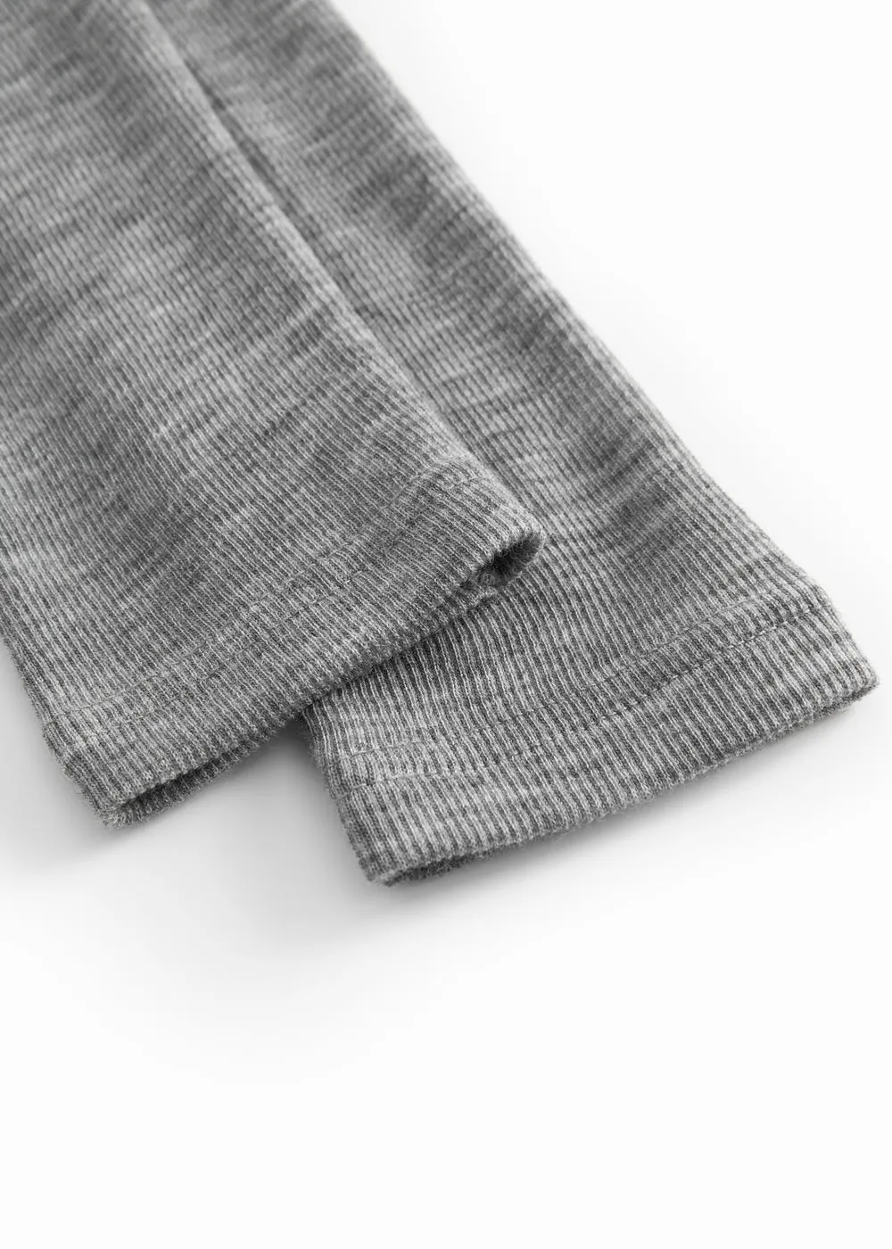 MarMar Leg Uld Rib Leggings Grey Melange