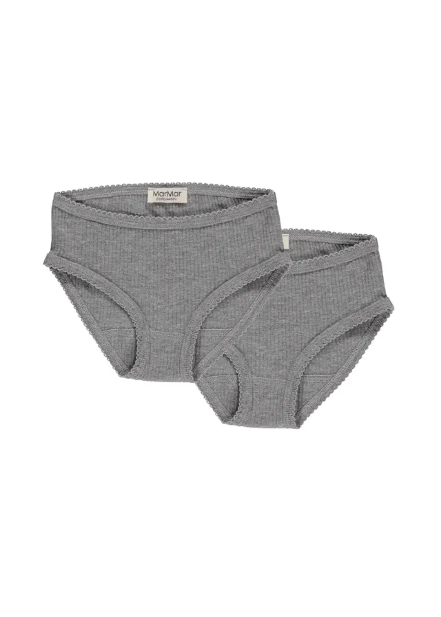 MarMar Copenhagen Panties 2-pak Grey Melange