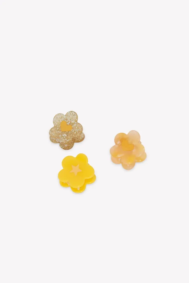 Bonton Barrettes hårspænder gul blomst sæt