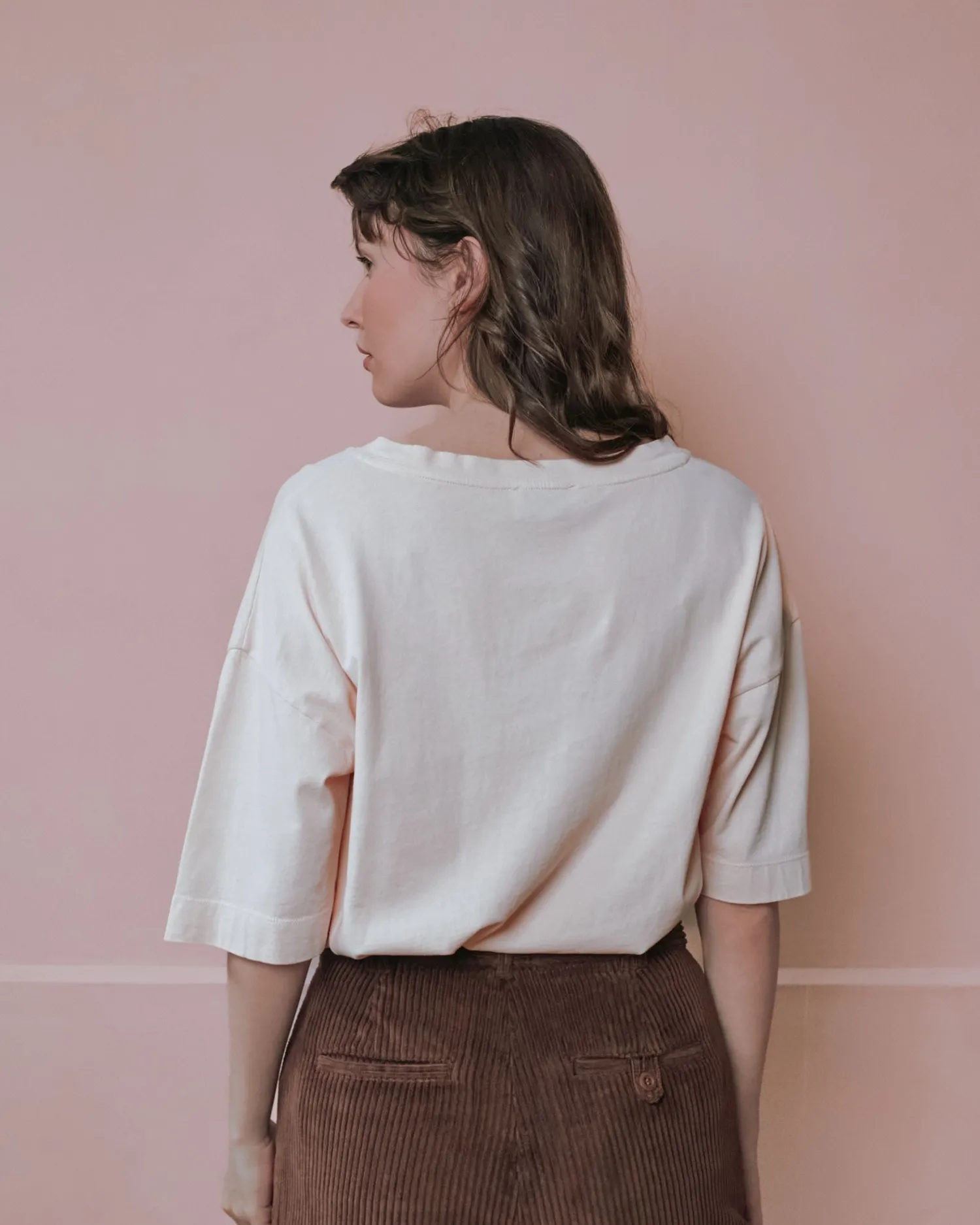 Emile et Ida Elly1 T-shirt dame beige oversize