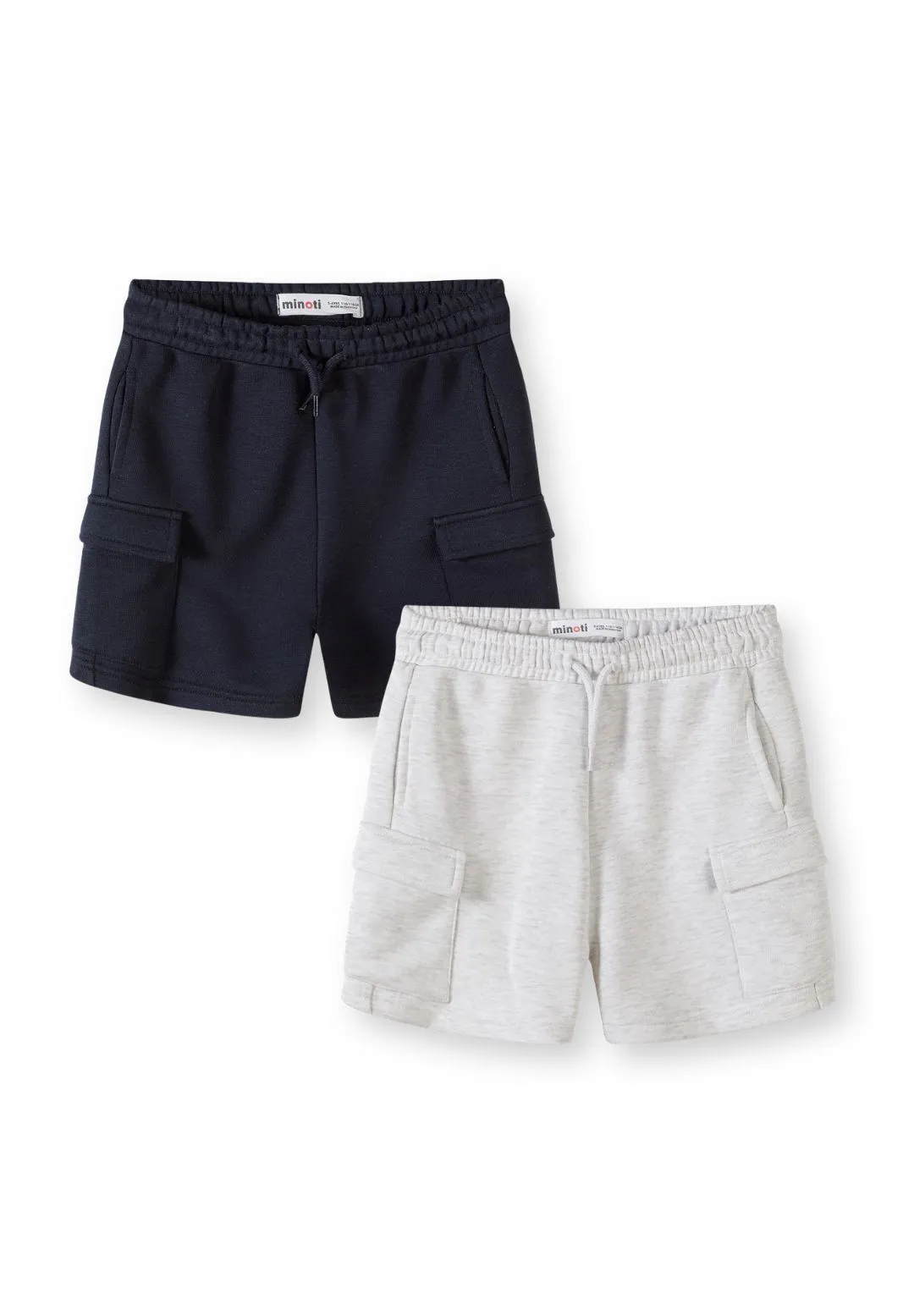 Minoti 44776 cargo shorts marine grå 2-pak