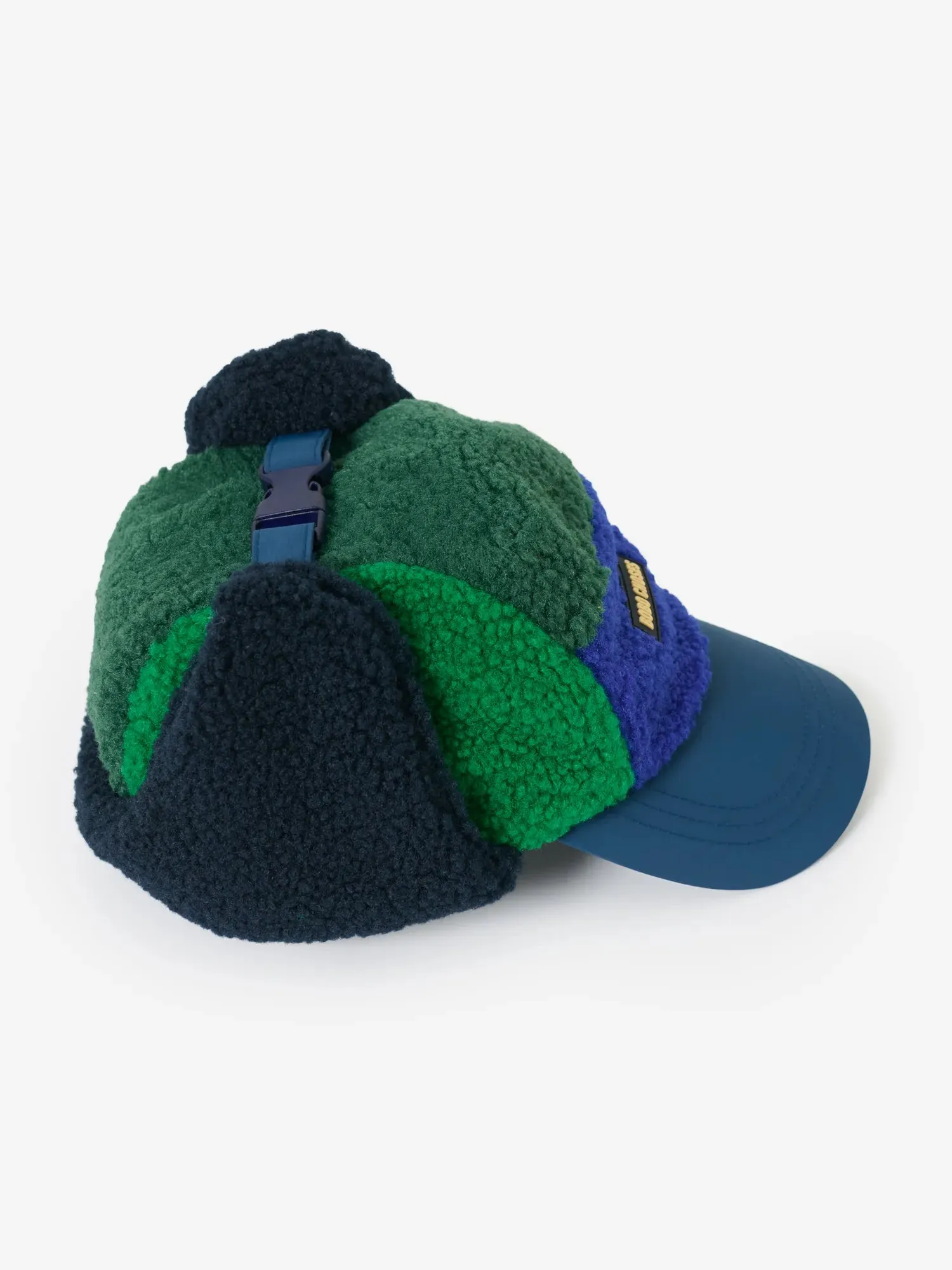 Bobo Choses All About Monsters color block sheepskin chapka navy HEAD52