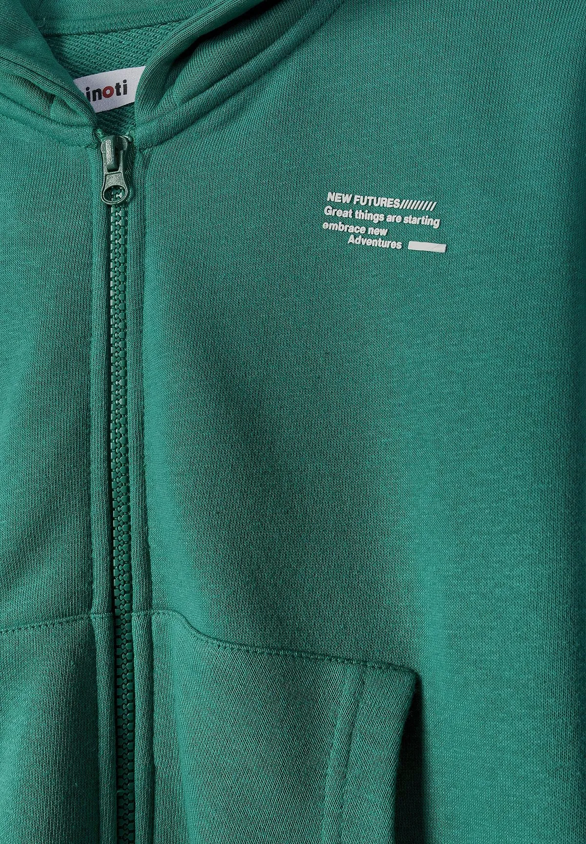 Minoti 44808 hoodie lynlås 2-pak grå petrol