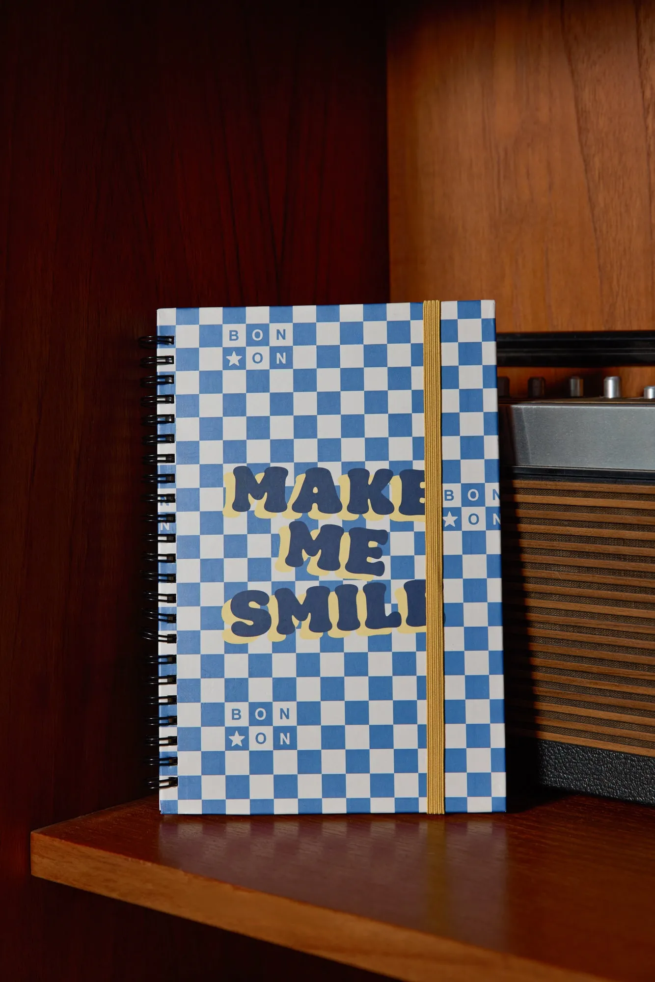 Bonton Make Me Smile notesbog damier linjeret A5