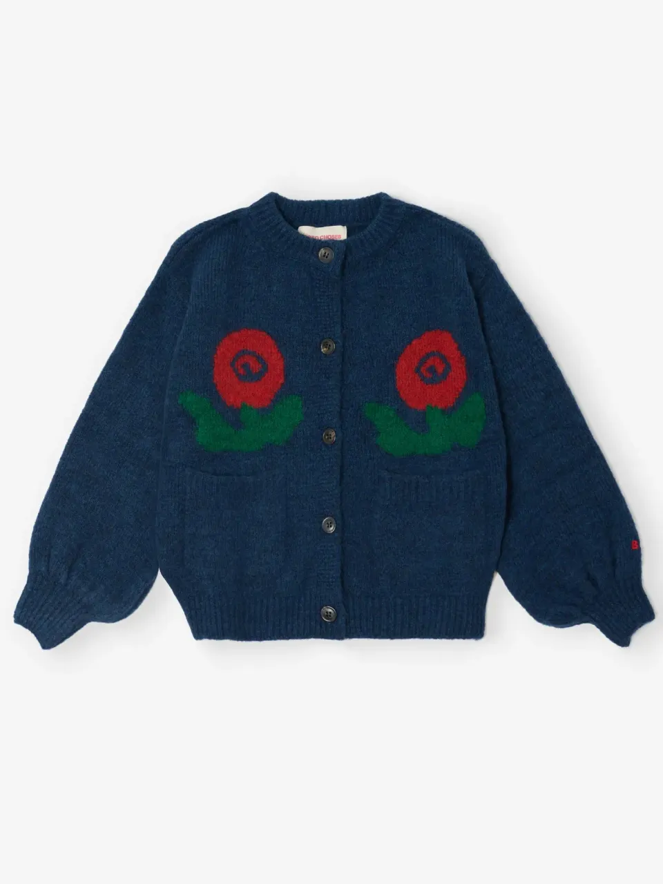 Bobo Choses Stamp Bloom cardigan 2-3Y mørkeblå