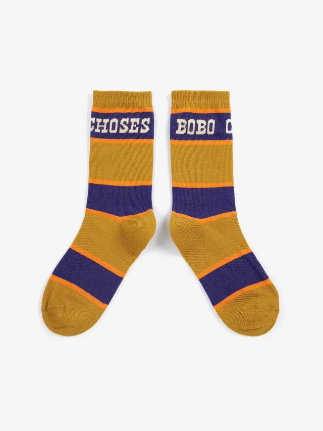 Bobo Choses Pop stripes lange strømper 23-25 flerfarvet