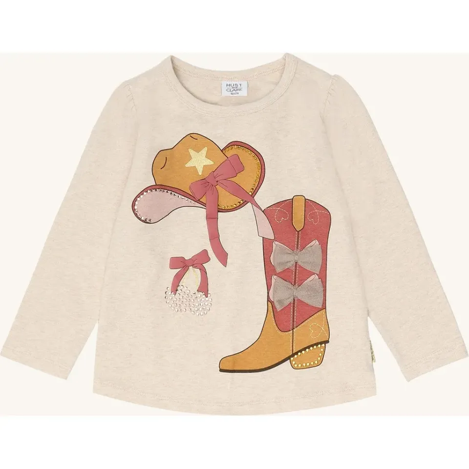 Hust & Claire HCAlma cowgirl T-shirt Wheat Melange øko
