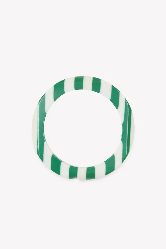 Bonton Rayures armbånd grøn hvid resin