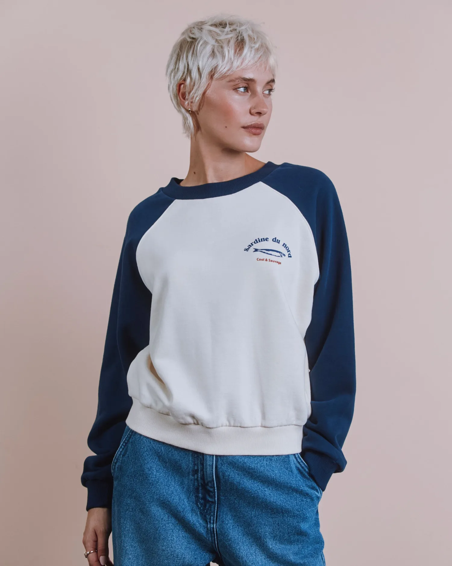 Emile et Ida Elina sweatshirt sardiner marine