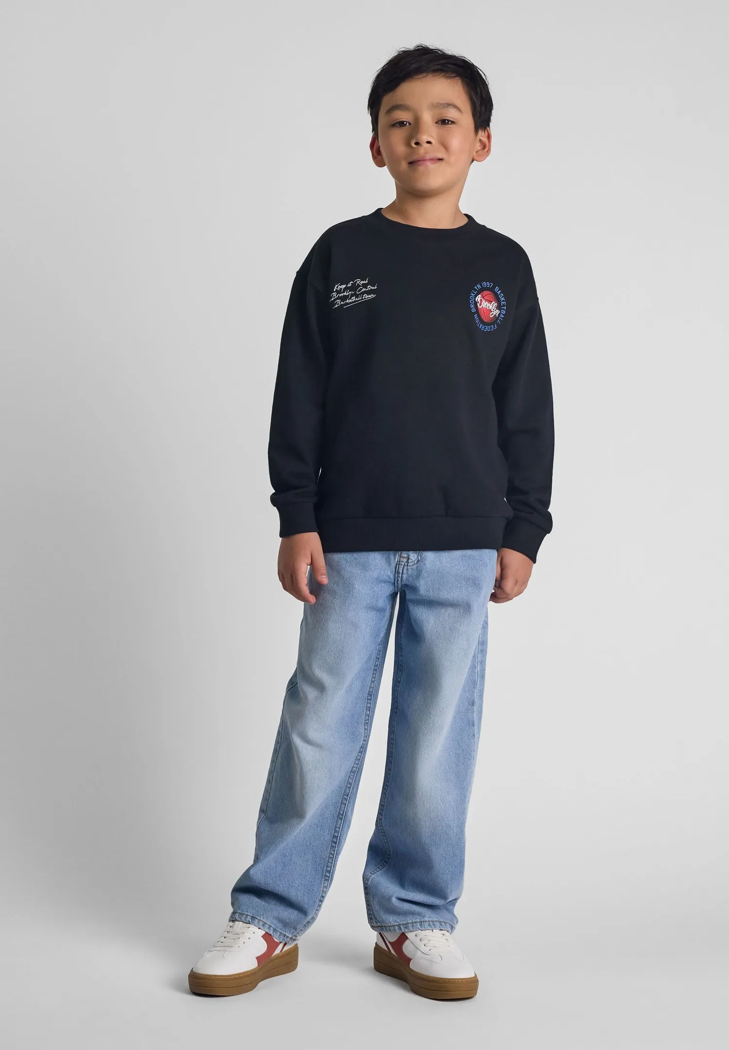 Minoti 43838 baggy jeans vidt ben lyseblå denim