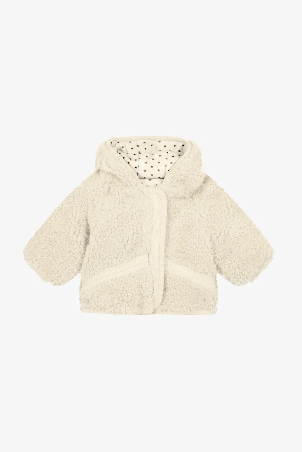 Bonton Piper jakke milk sherpa hætte baby