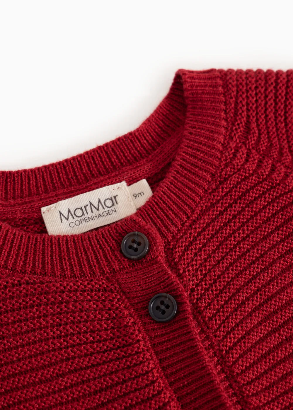 MarMar Taki strikcardigan Cherry blød bomuld