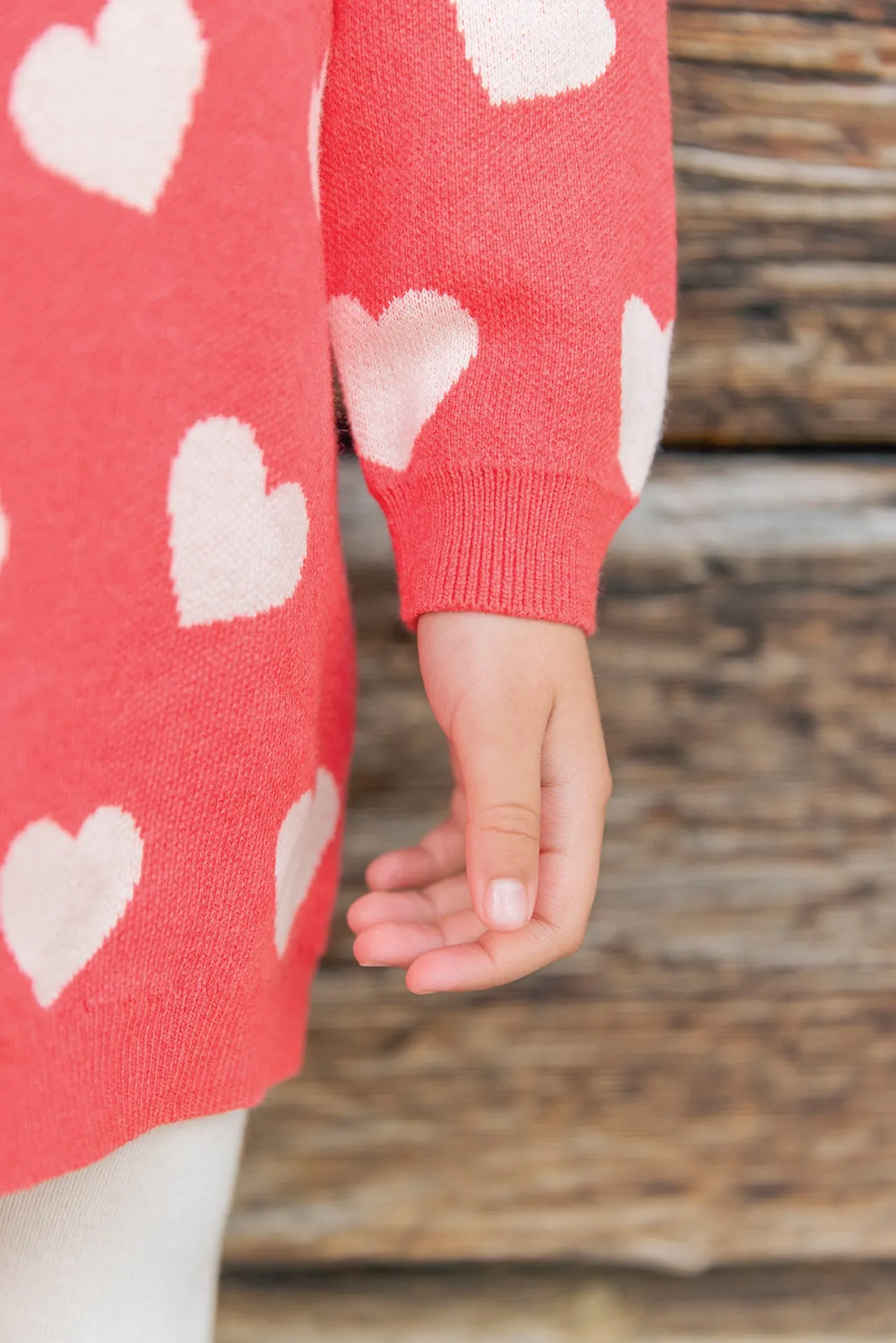Bonton Mila kjole rosa hjerter langærmet