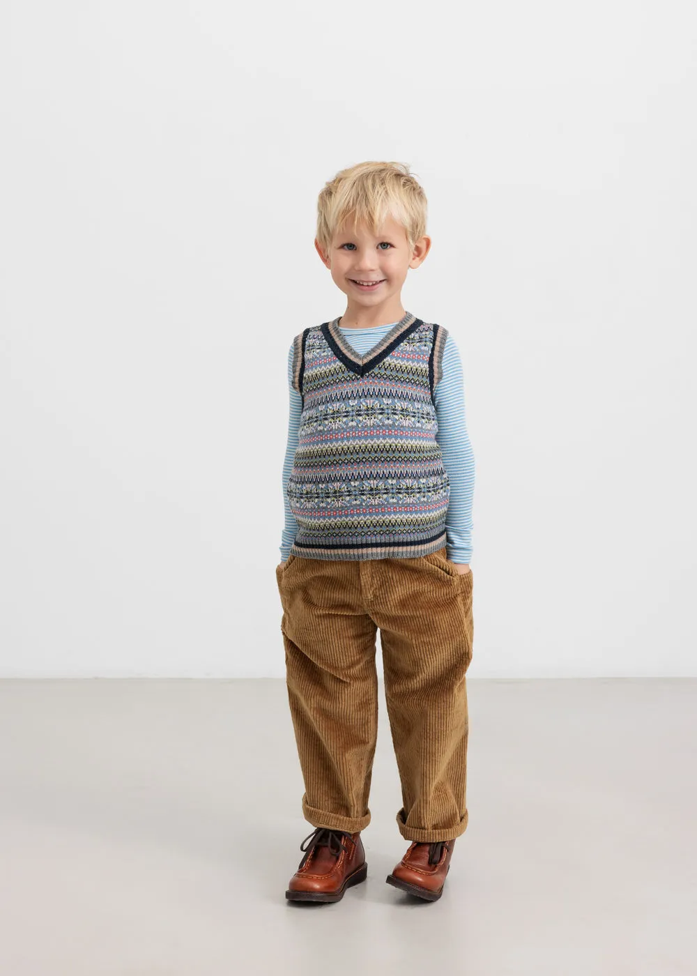 MarMar Taj strikvest Fair Isle varm uld