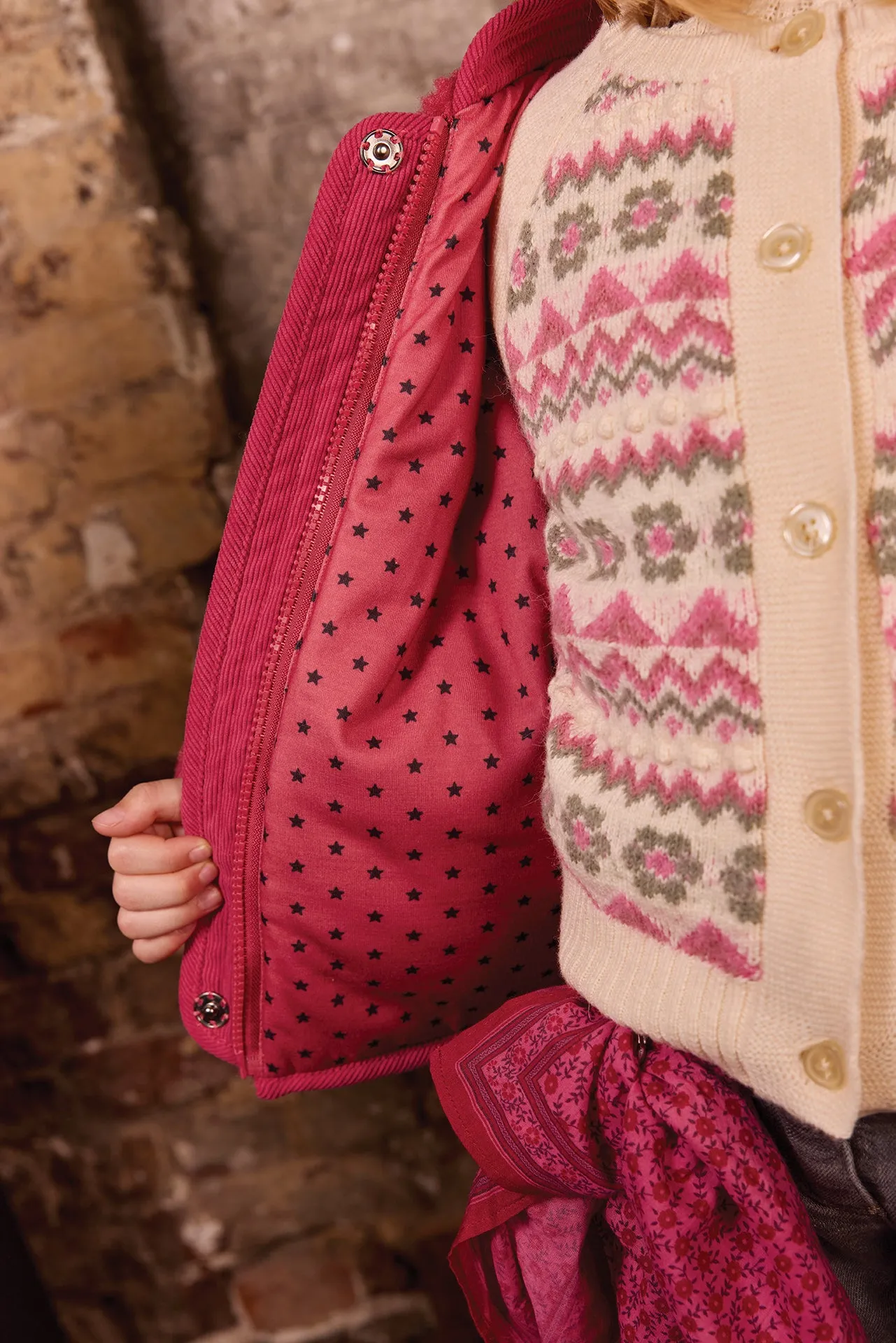 Bonton Peppa Elizabeth jakke sherpa rosa stjernelo