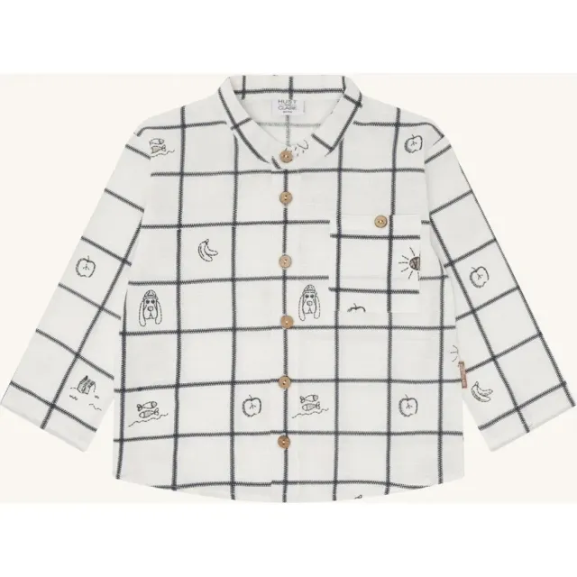 Hust & Claire Rasser Carpet Puff skjorte Ivory bomuld