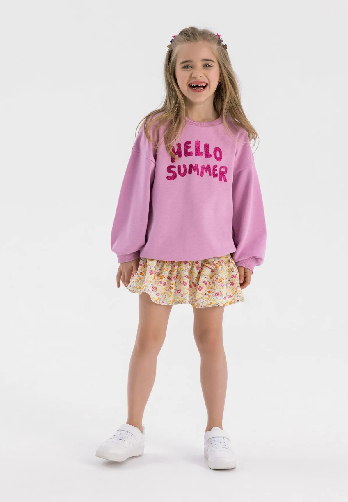 Minoti 42882 sweatshirt lilla glimmer piger
