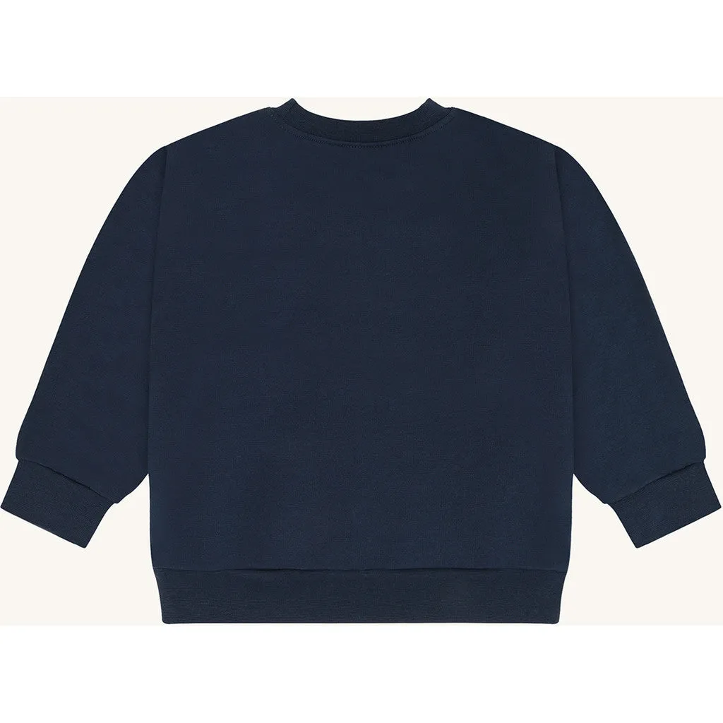 Hust & Claire Sejer Skating Bear sweatshirt blues bomuld