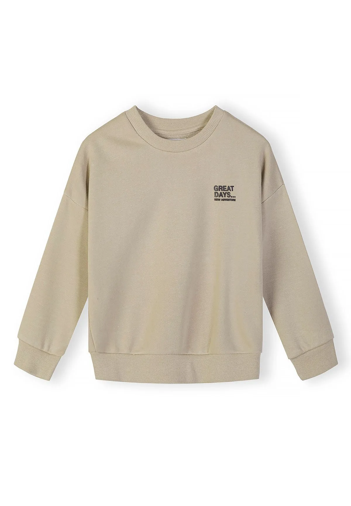 Minoti 44804 sweatshirt sort beige 2-pak bomuld